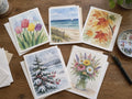 Watercolor greeting cards for every season