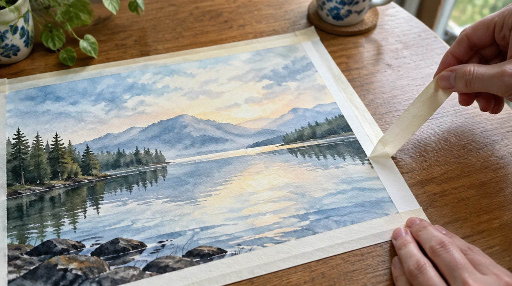 Watercolor landscape painted in the course